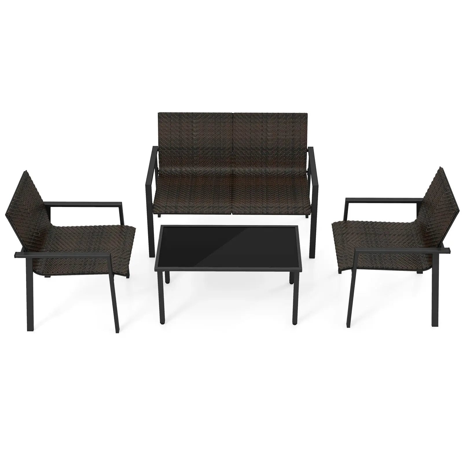 4 Pieces Patio Furniture Set with Heavy Duty Galvanized Metal Frame by DirectDeals
