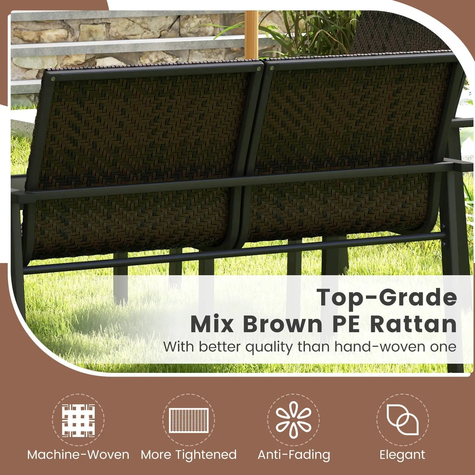 4 Pieces Patio Furniture Set with Heavy Duty Galvanized Metal Frame by DirectDeals