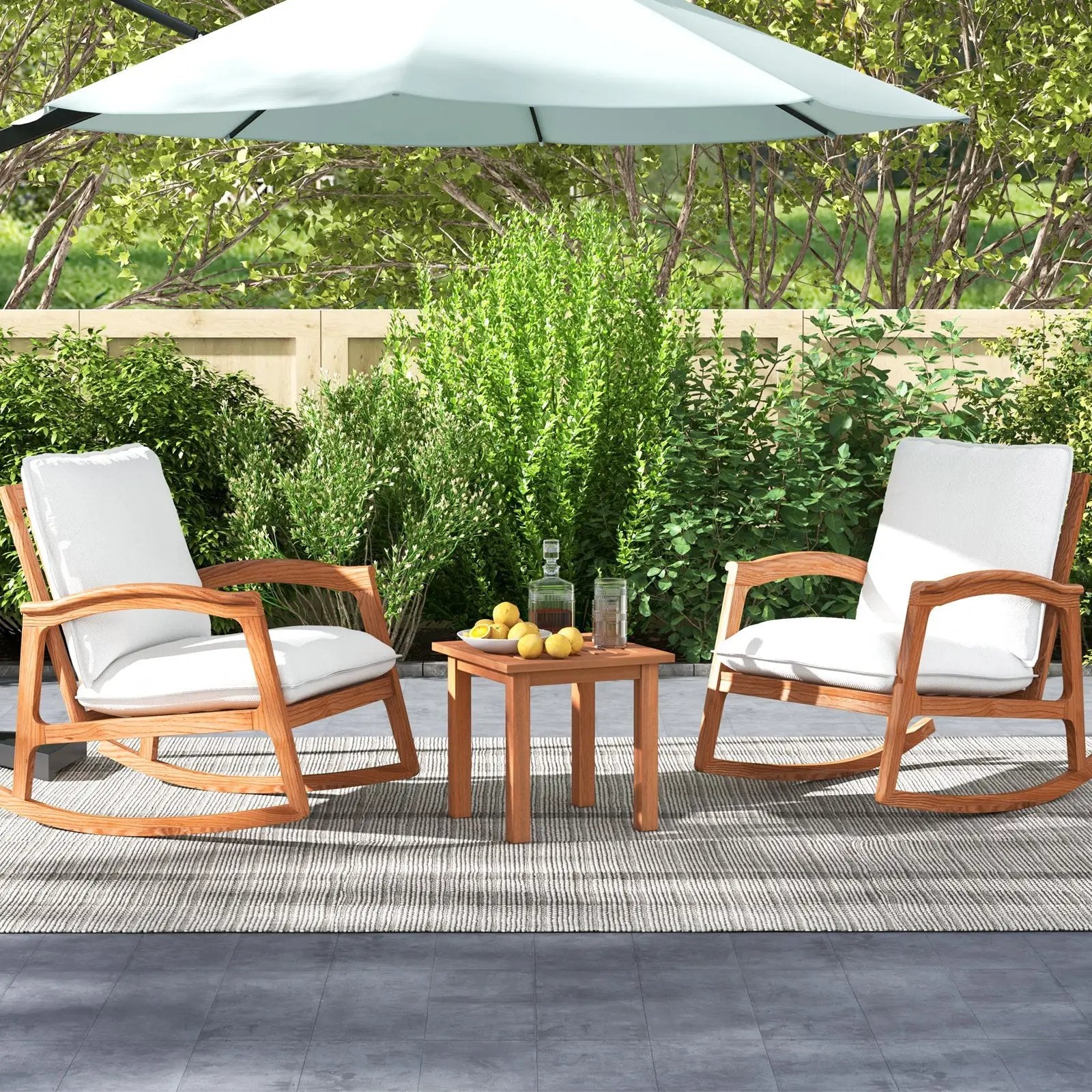Patio Hardwood Square Side Table with Slatted Tabletop by DirectDeals