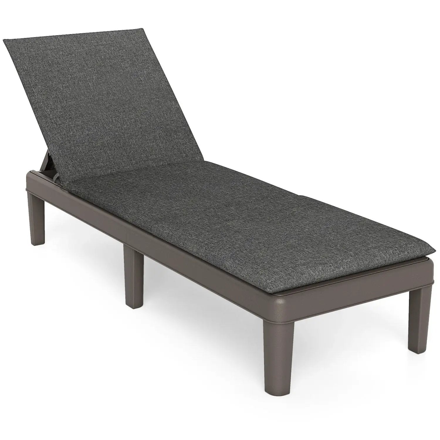 Patio Lounge Outdoor Recliner Chair with Cushion 3-Position Adjustable Backrest by DirectDeals