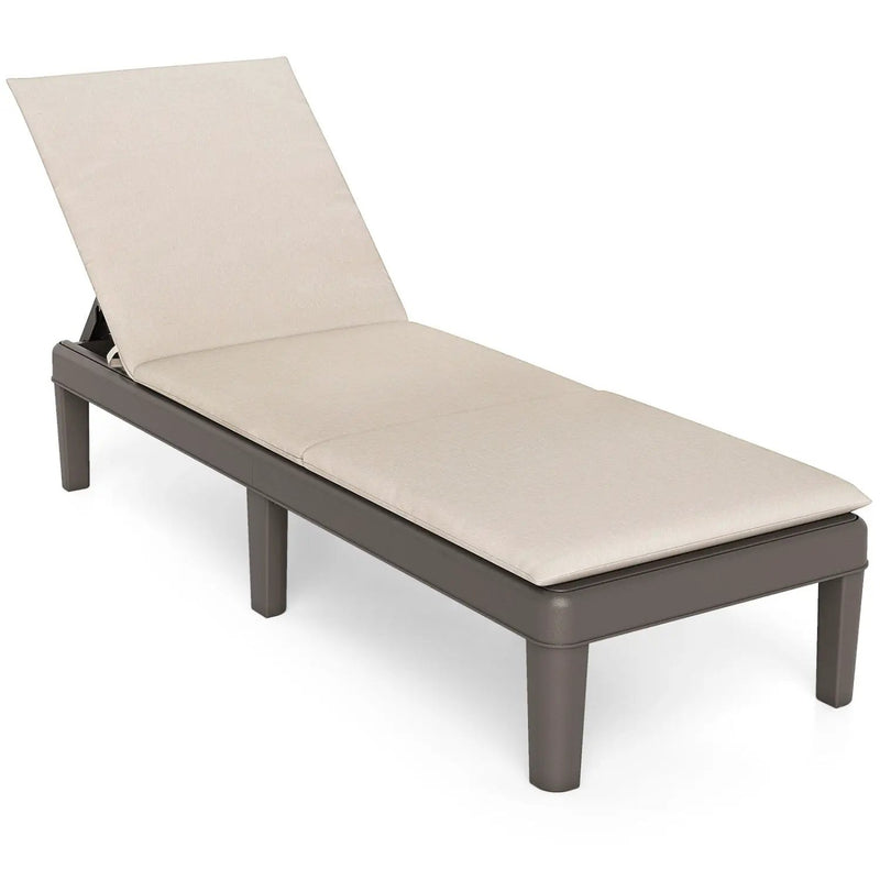 Patio Lounge Outdoor Recliner Chair with Cushion 3-Position Adjustable Backrest by DirectDeals