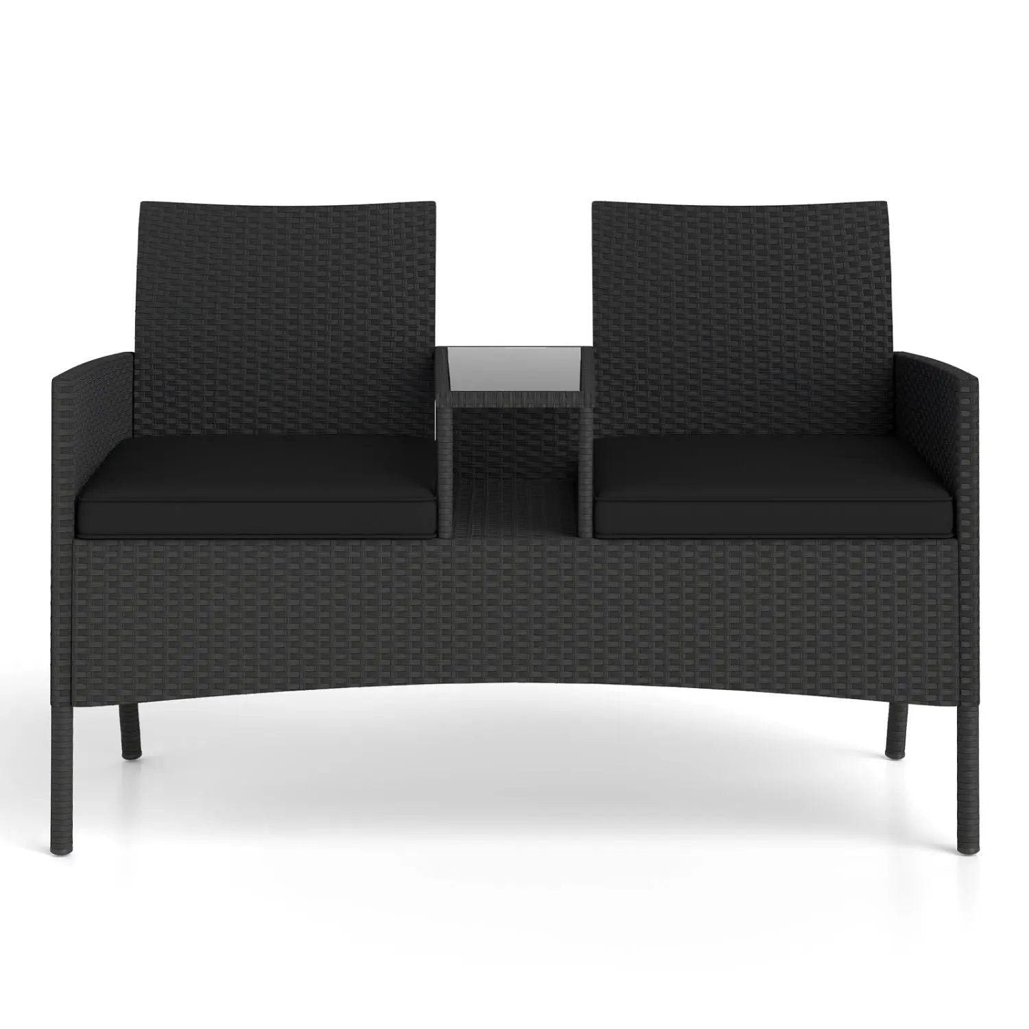 Patio Loveseat with Built-in Table and Storage by DirectDeals