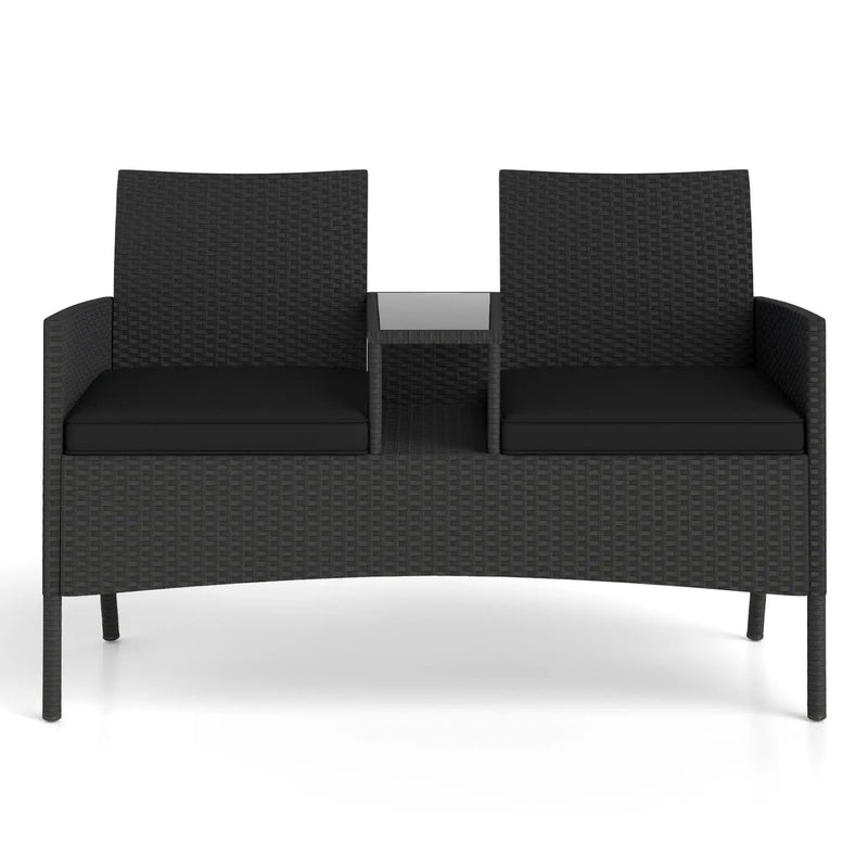 Patio Loveseat with Built-in Table and Storage by DirectDeals
