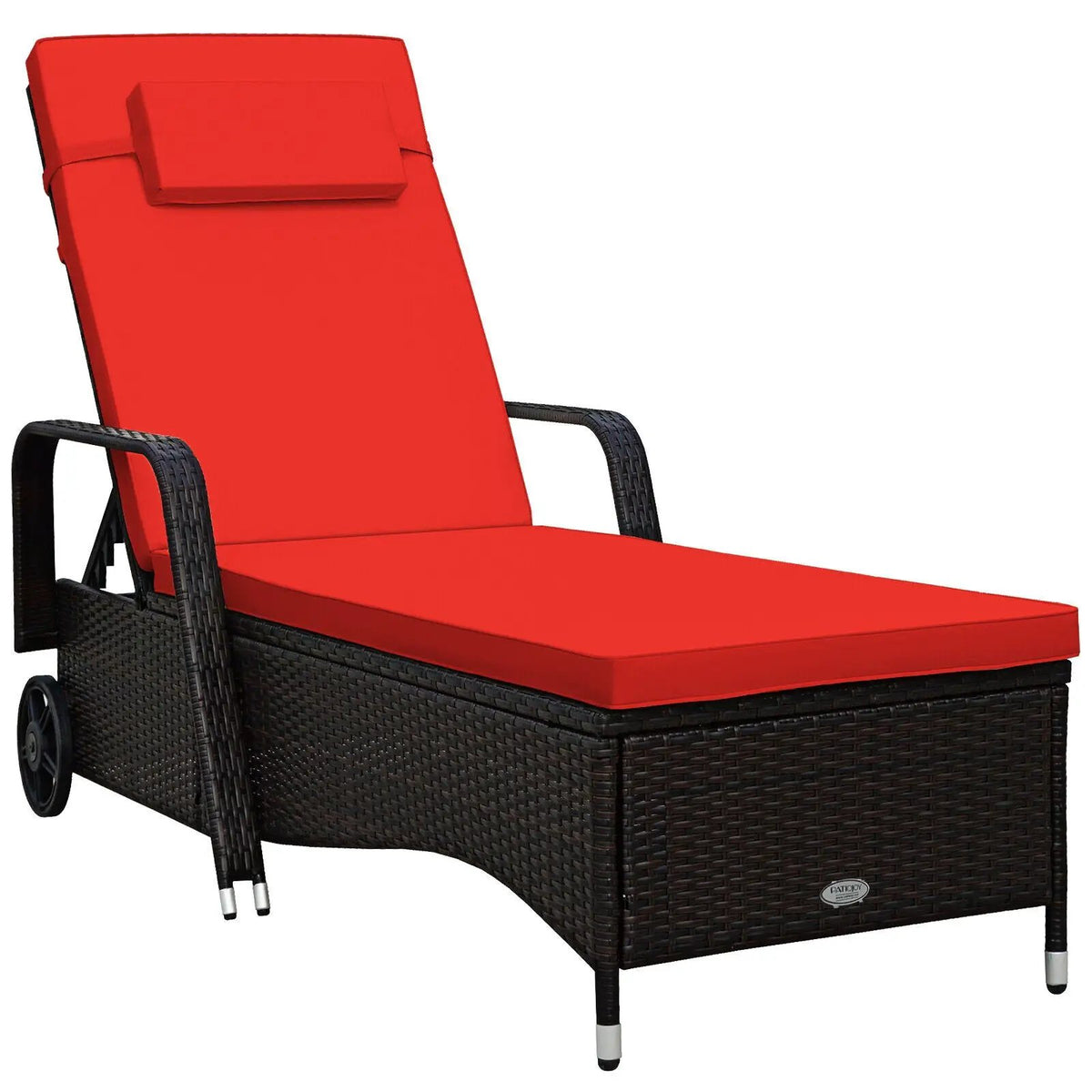 Outdoor Recliner Cushioned Chaise Lounge with Adjustable Backrest, photo 9 of 9
