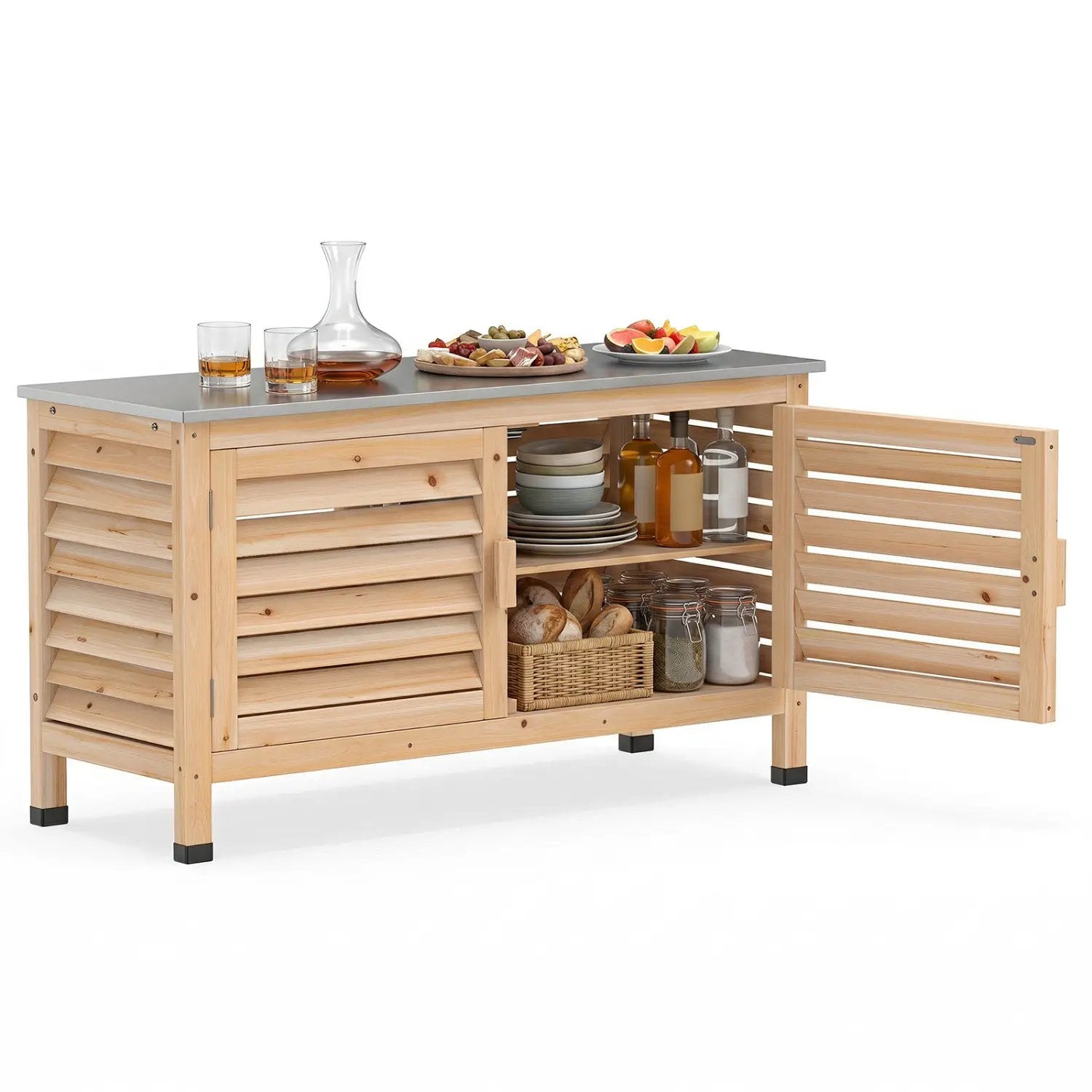Outdoor Storage Cabinet with Stainless Steel Countertop by DirectDeals