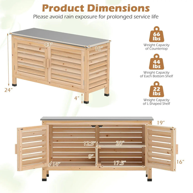 Outdoor Storage Cabinet with Stainless Steel Countertop by DirectDeals
