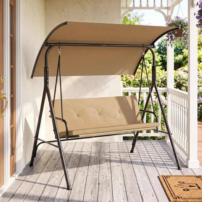 2-Person Patio Swing Chair with Adjustable Canopy by DirectDeals