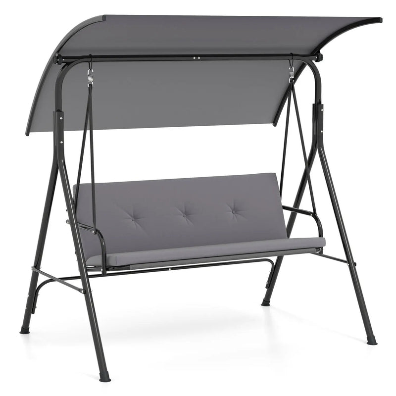 2-Person Patio Swing Chair with Adjustable Canopy by DirectDeals