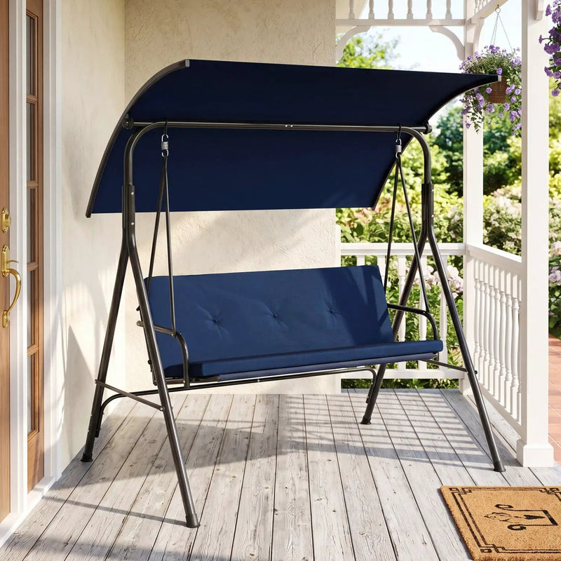 2-Person Patio Swing Chair with Adjustable Canopy by DirectDeals