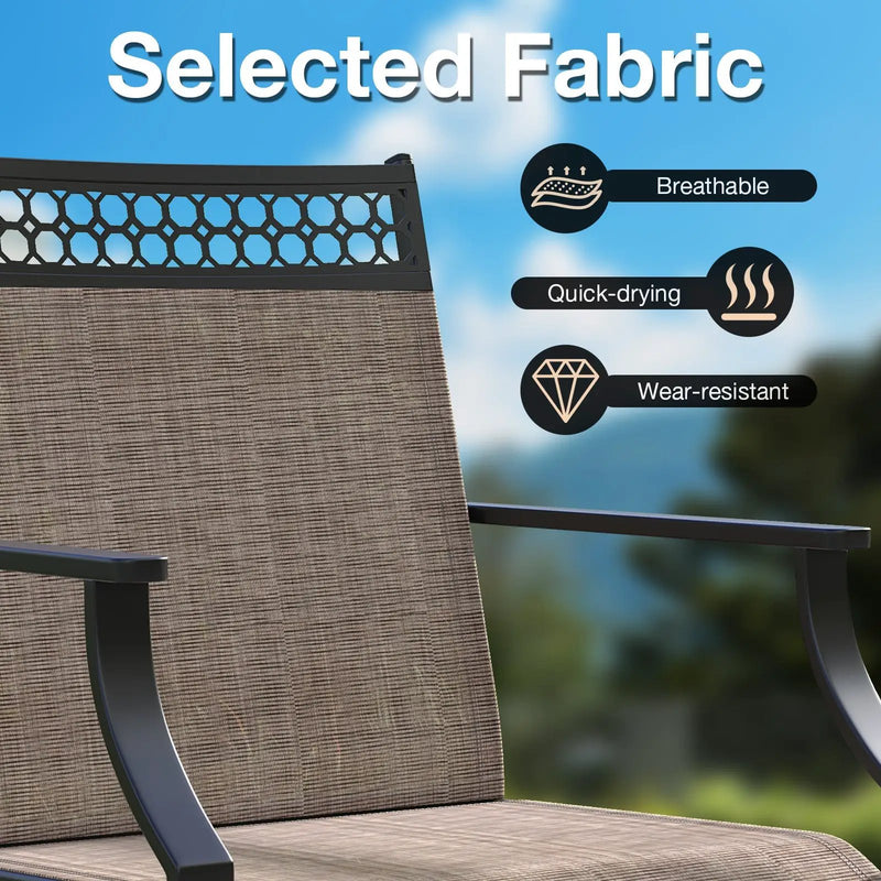 Patio Swivel Dining Chairs Set of 2 with Heavy-duty Metal Frame and Armrests by DirectDeals