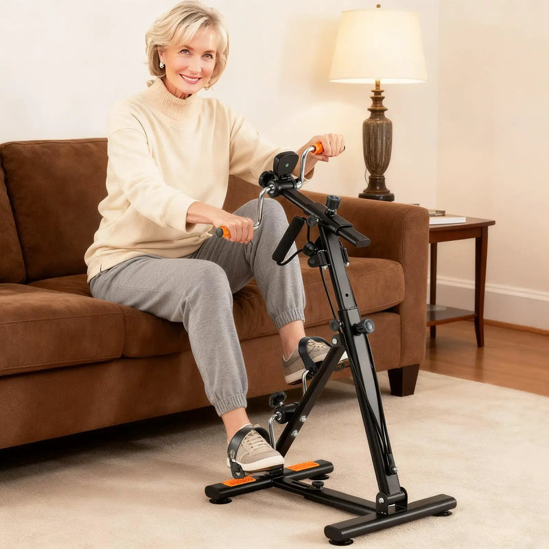 Pedal Exerciser with Adjustable Resistance for Arm and Leg Workout-Orange by DirectDeals