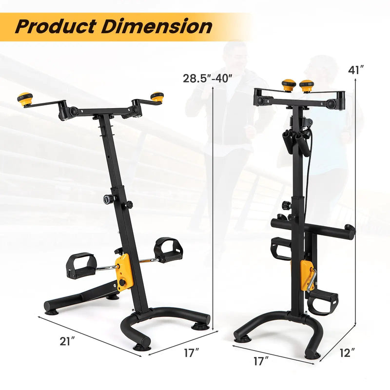 Pedal Exerciser with Adjustable Handgrip for Seniors-Yellow by DirectDeals