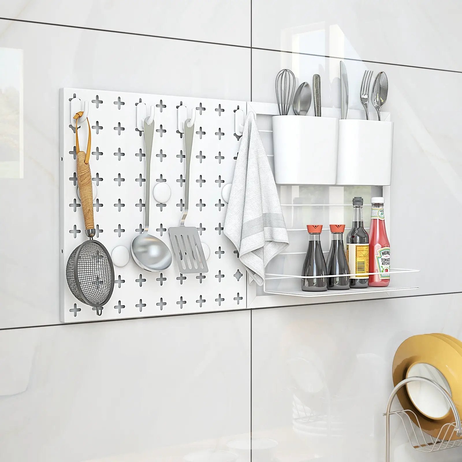 Pegboard Combination Kit Combination Wall Organizer with Magnets and Hooks by DirectDeals