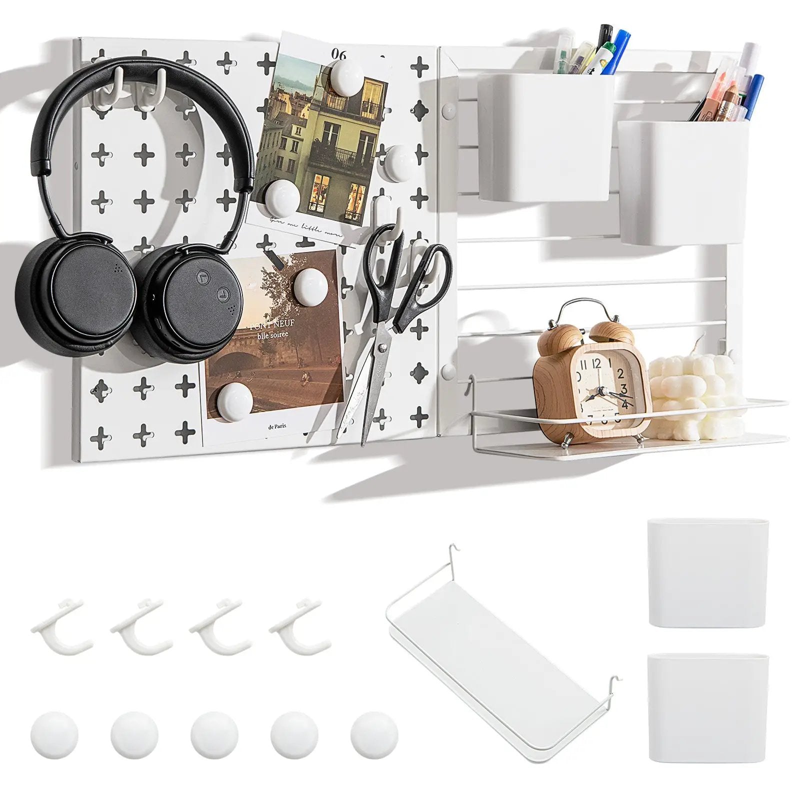 Pegboard Combination Kit Combination Wall Organizer with Magnets and Hooks by DirectDeals