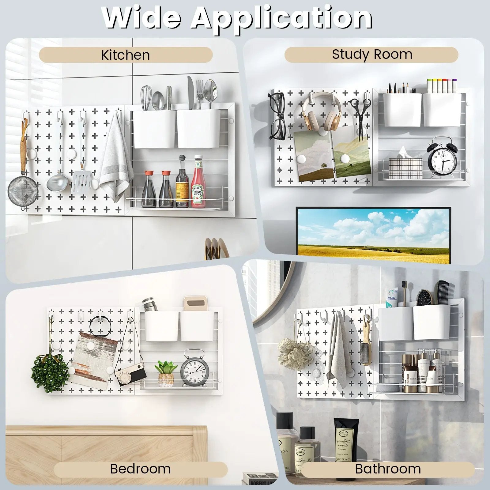 Pegboard Combination Kit Combination Wall Organizer with Magnets and Hooks by DirectDeals