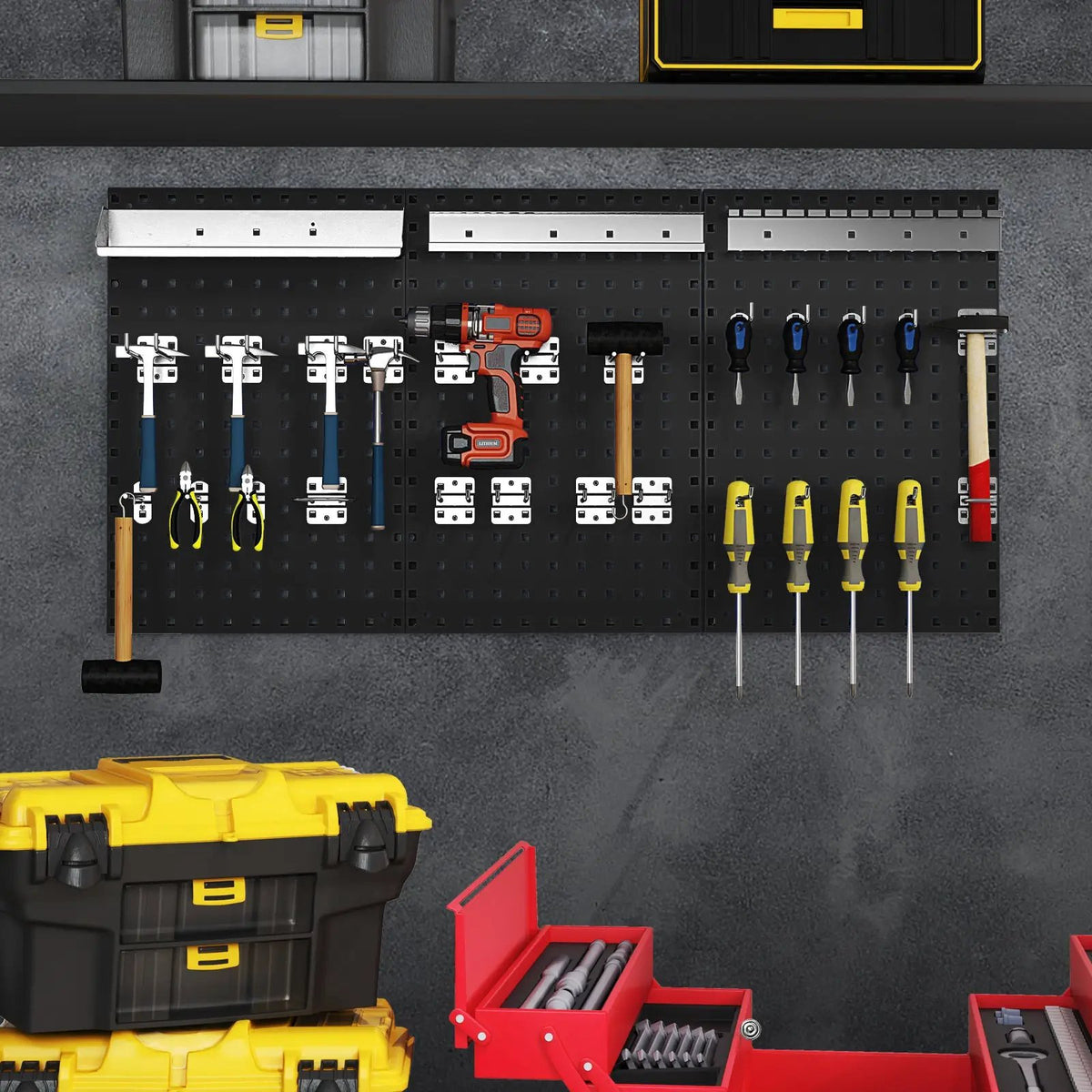 Wall-Mounted Pegboard Kit with 3 Pegboards for Garage Workshop, photo 6 of 7