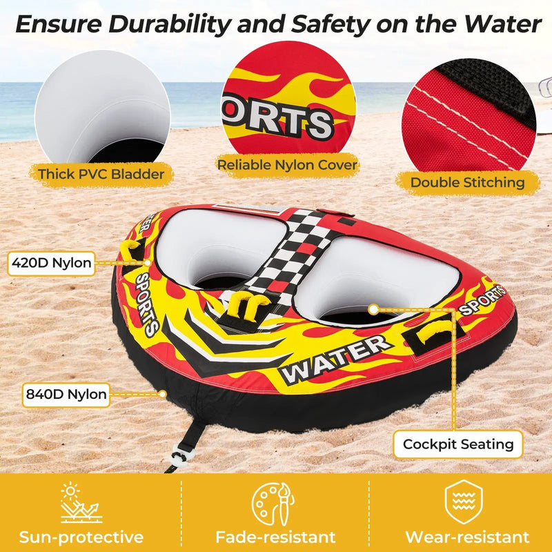 Towable Tube with Quick Connector and Drainage for Boating by DirectDeals