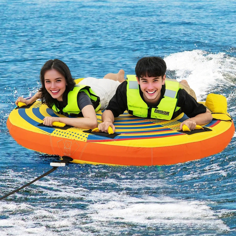 1 or 2 Person Inflatable Towable Tube for Boating with Quick Connector by DirectDeals
