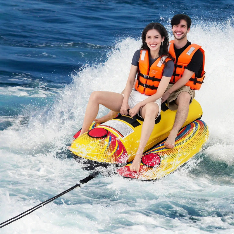 1 or 2 Person Inflatable Towable Tube Banana Boat for Boating by DirectDeals