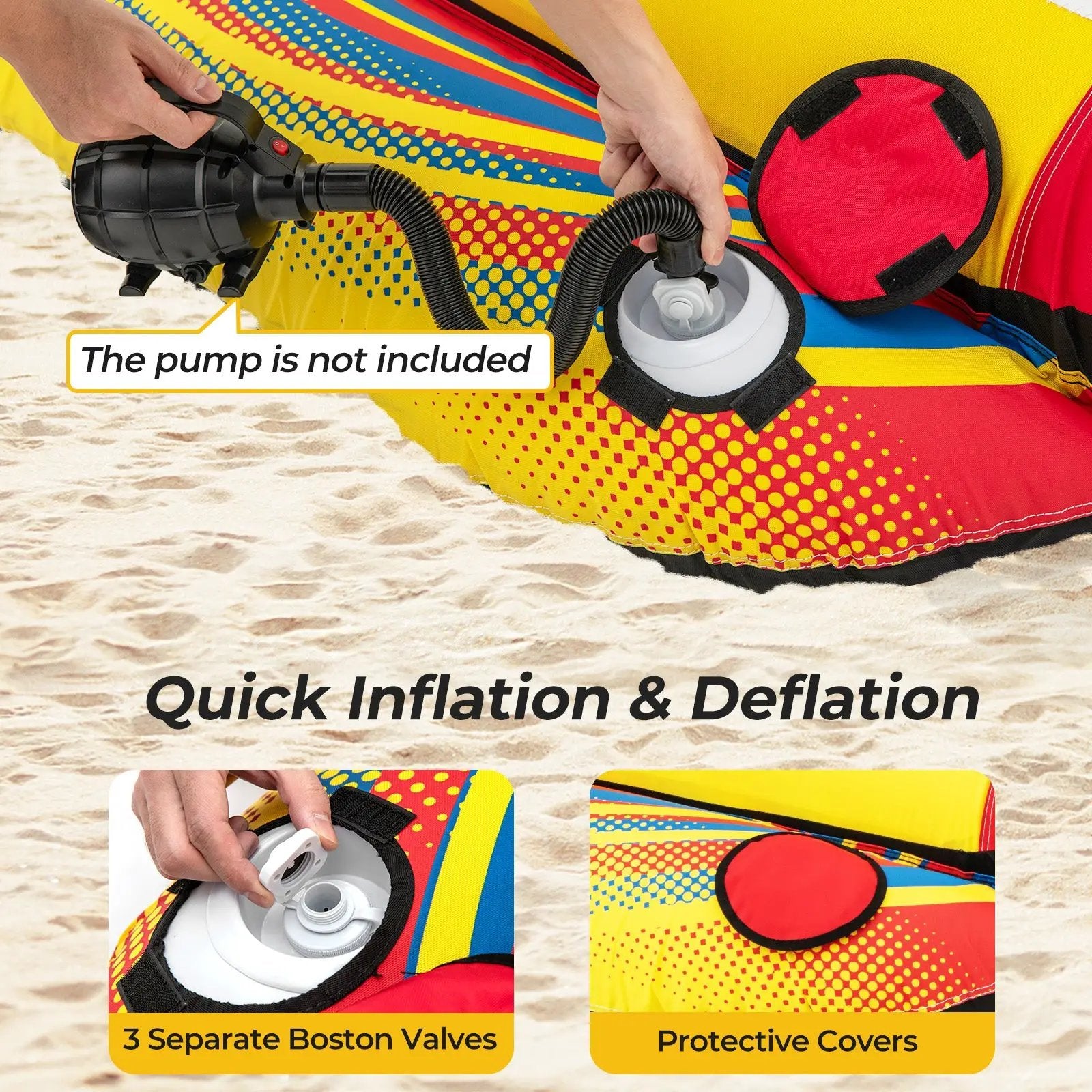 1 or 2 Person Inflatable Towable Tube Banana Boat for Boating by DirectDeals