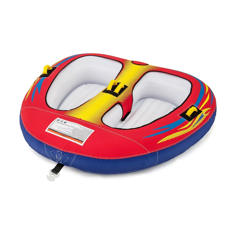 1 or 2 Person Inflatable Towable Tube for Boating with Drainage by DirectDeals