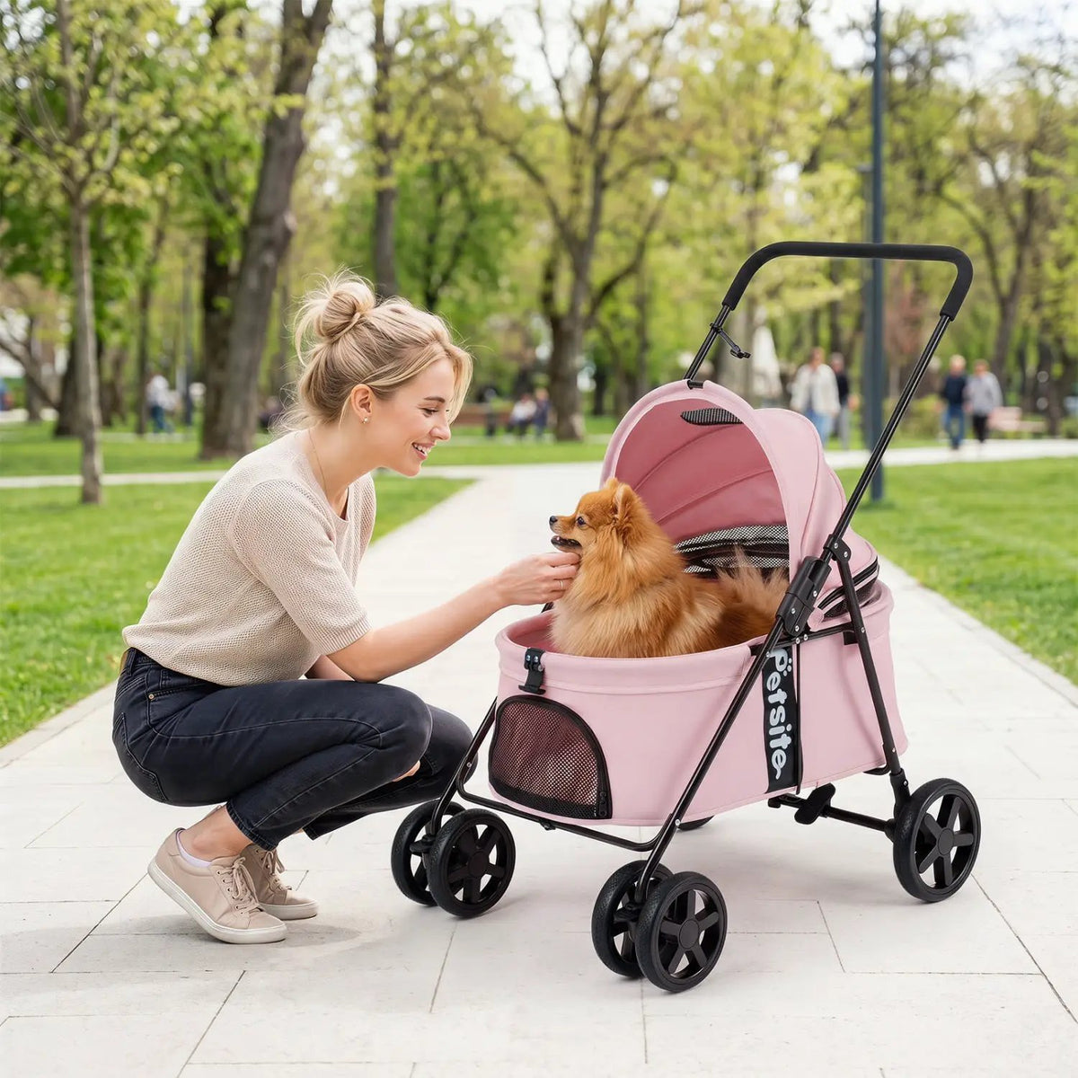 Foldable Pet Stroller for Small to Medium Dogs with Brake, photo 9 of 24