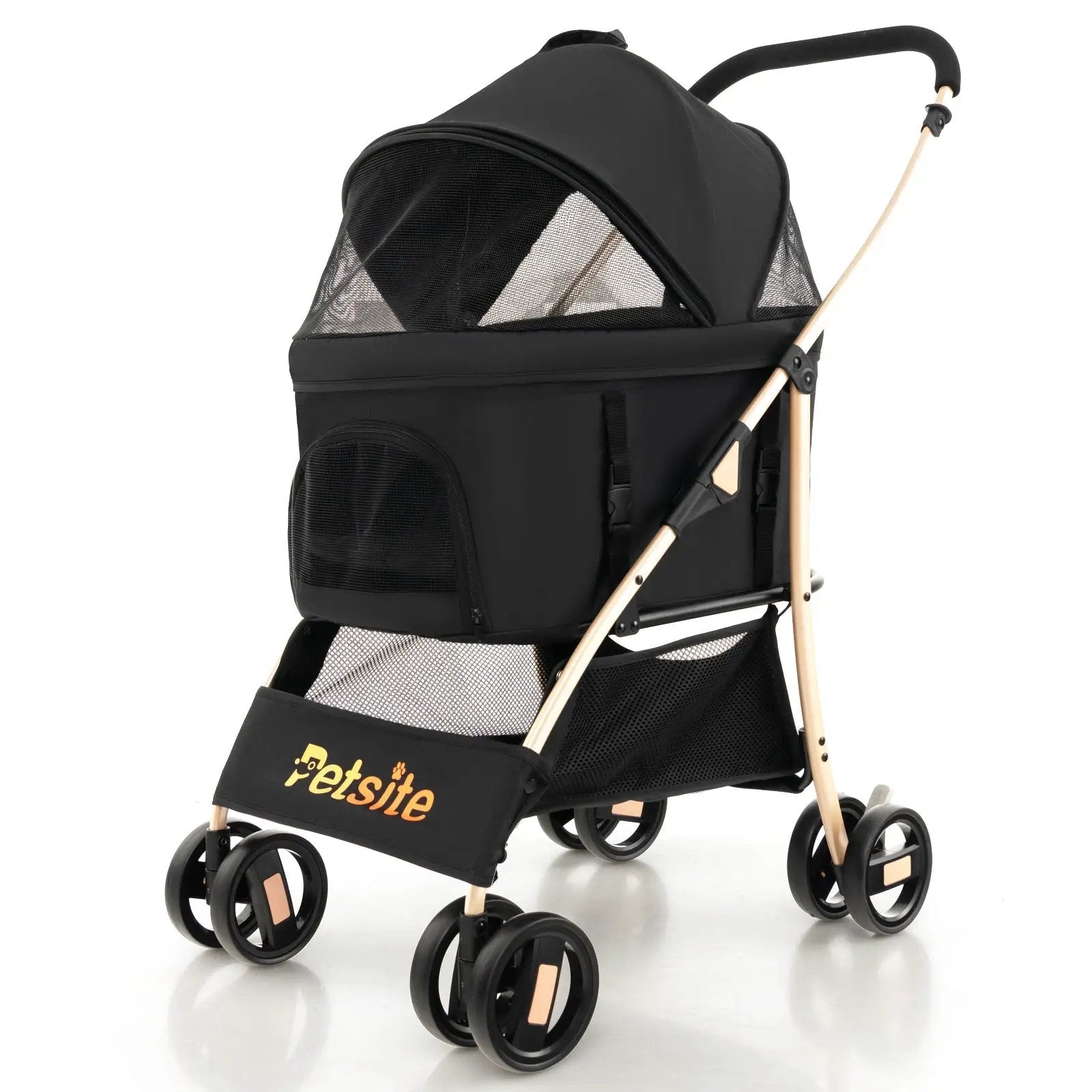 3-In-1 Pet Stroller with Removable Car Seat Carrier-Black by DirectDeals