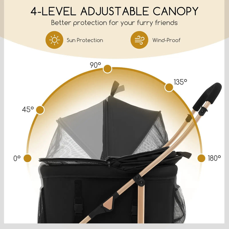 3-In-1 Pet Stroller with Removable Car Seat Carrier-Black by DirectDeals