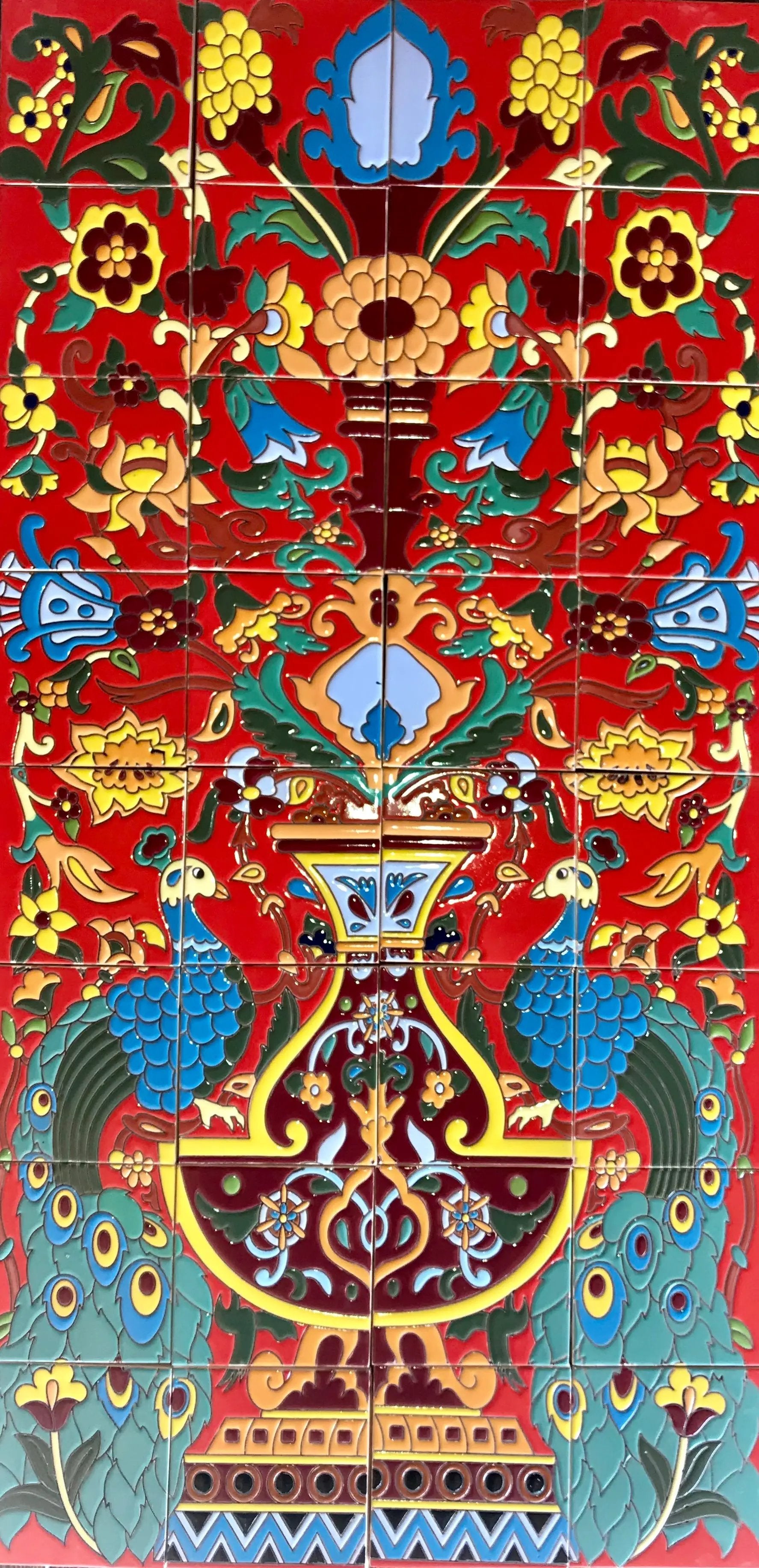 Pavoreal Rojo Mural by Place Of Clay