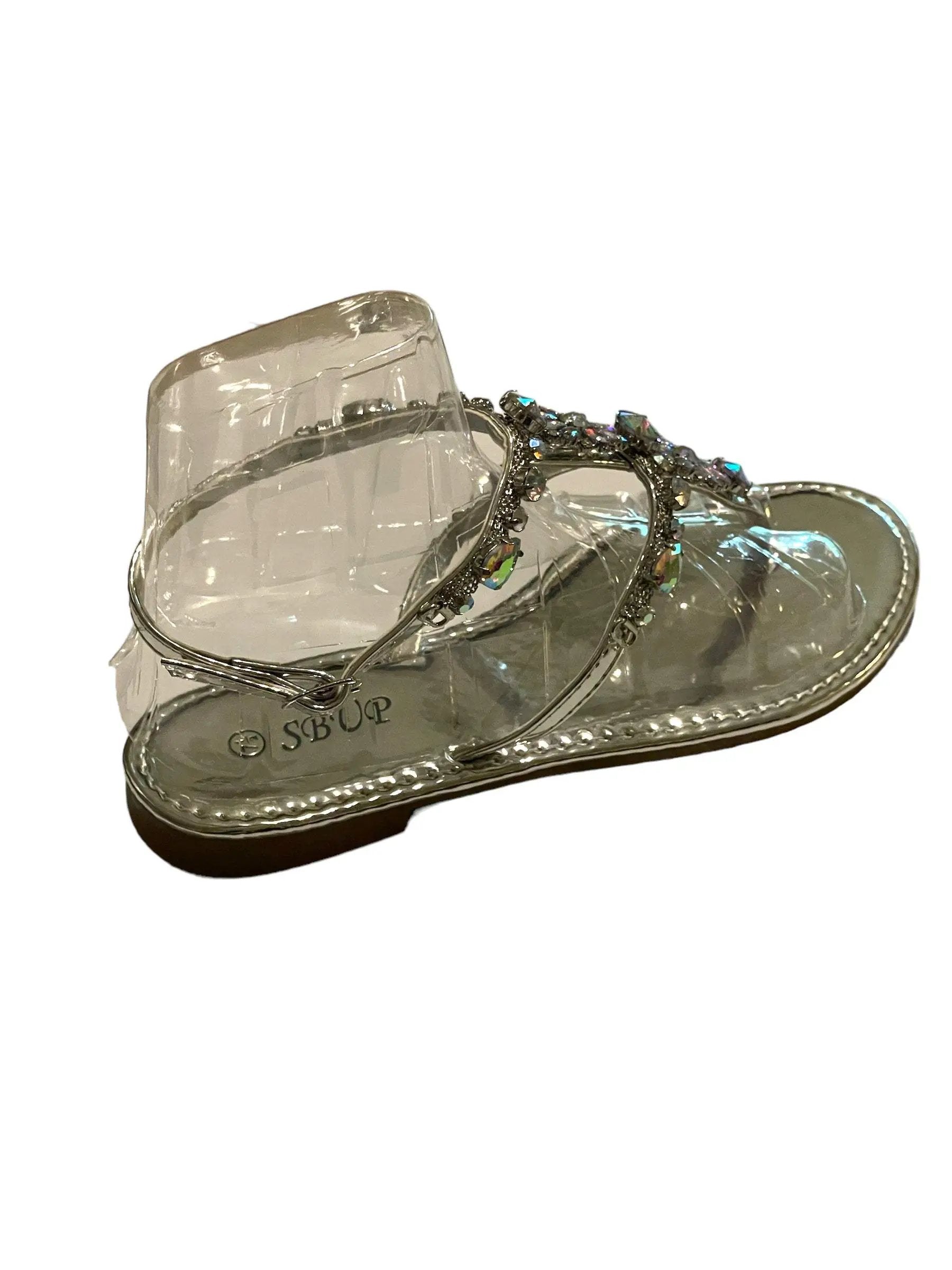 SB UP LS-01 Rose Gold with Gems Sandals by Selzalot