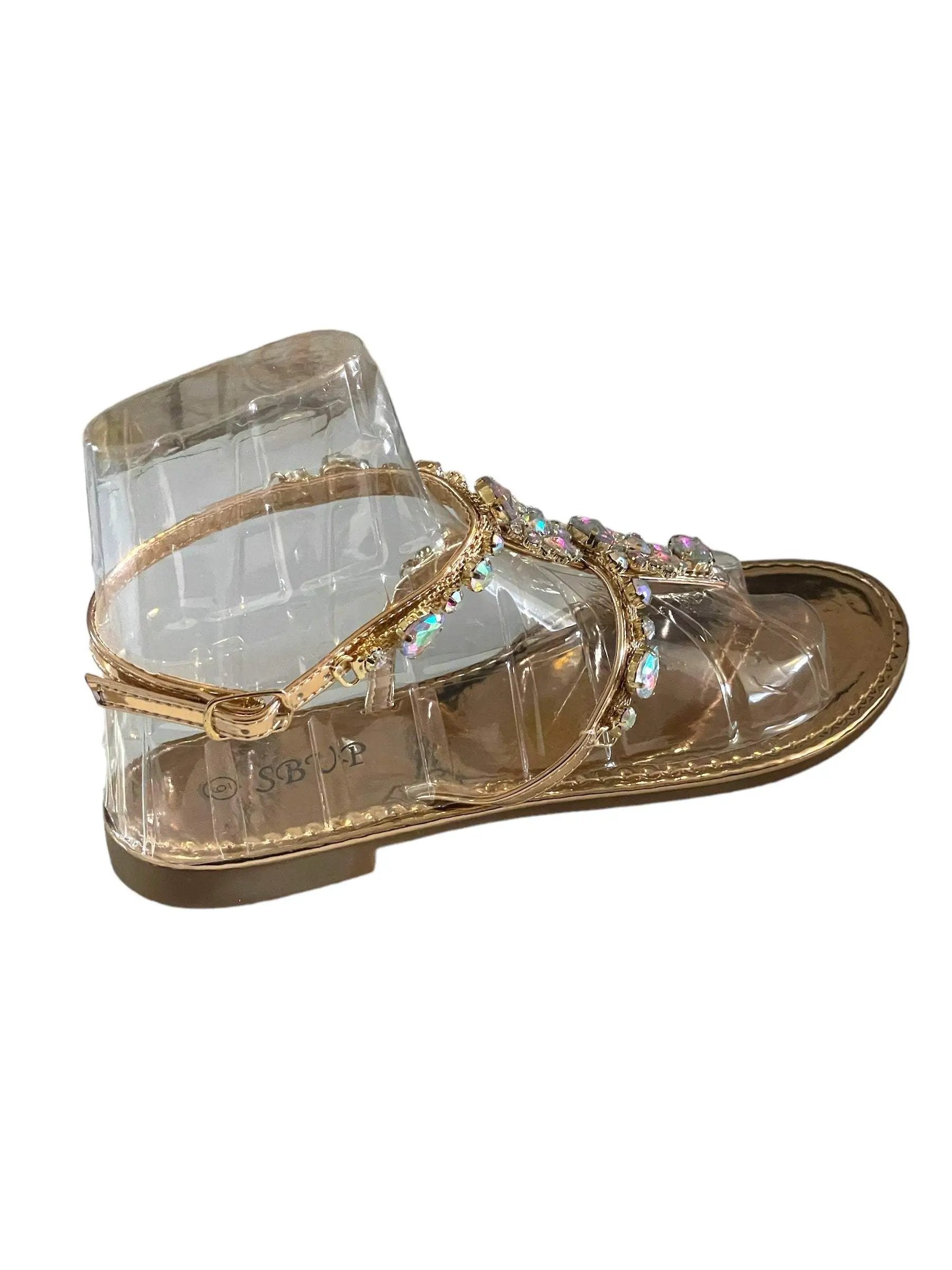 SB UP LS-01 Rose Gold with Gems Sandals by Selzalot