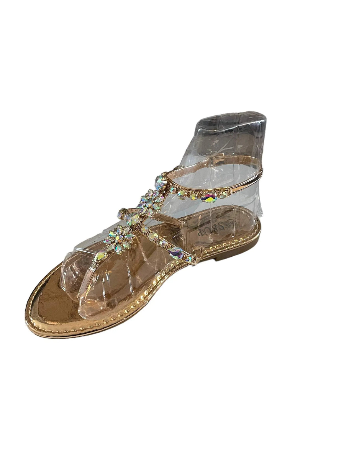 SB UP LS-01 Rose Gold with Gems Sandals, photo 2 of 9