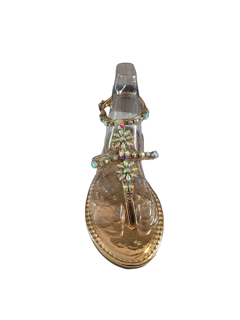 SB UP LS-01 Rose Gold with Gems Sandals by Selzalot