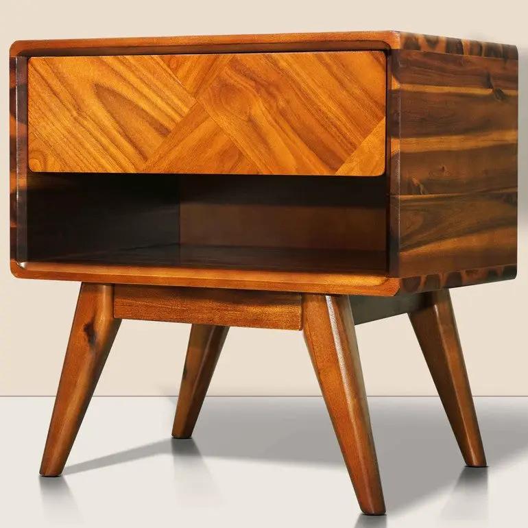 Laden Handcrafted Solid Wood Nightstand by Megsu