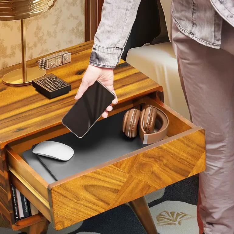 Laden Handcrafted Solid Wood Nightstand by Megsu