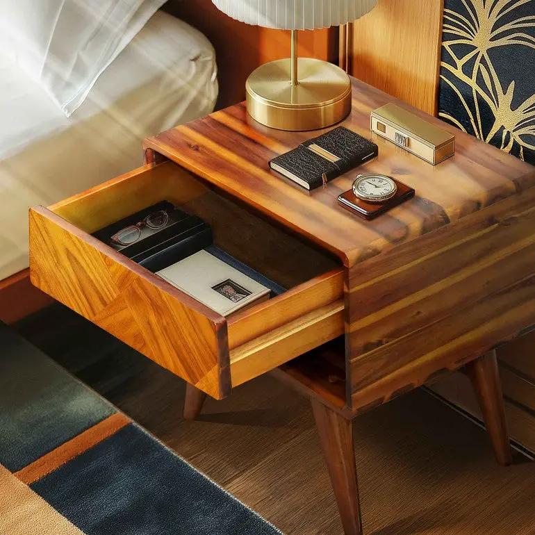 Laden Handcrafted Solid Wood Nightstand by Megsu