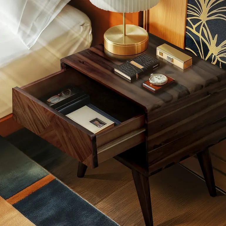 Laden Handcrafted Solid Wood Nightstand by Megsu