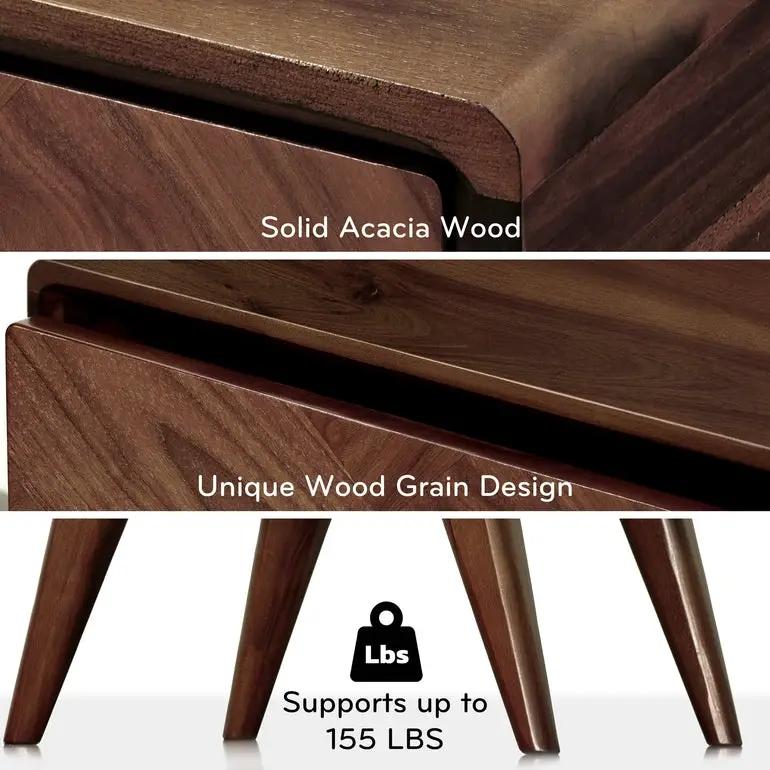 Laden Handcrafted Solid Wood Nightstand by Megsu