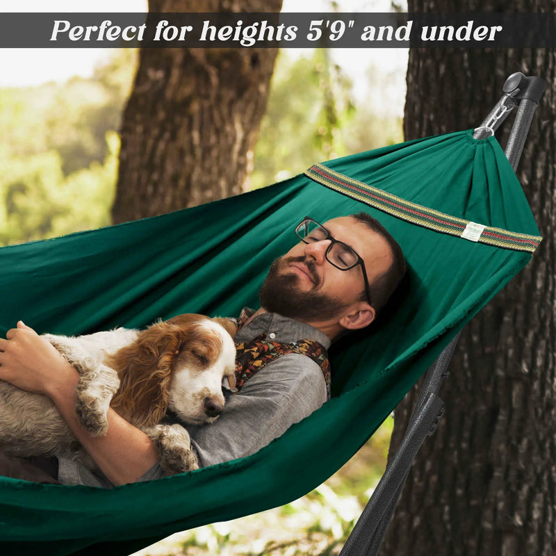 Tranquillo Uniki Canvas Hammock with Stand for Ultimate Relaxation by Megsu