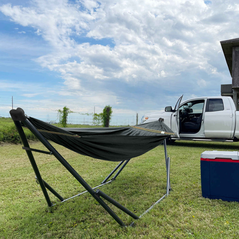 Tranquillo Uniki Canvas Hammock with Stand for Ultimate Relaxation by Megsu