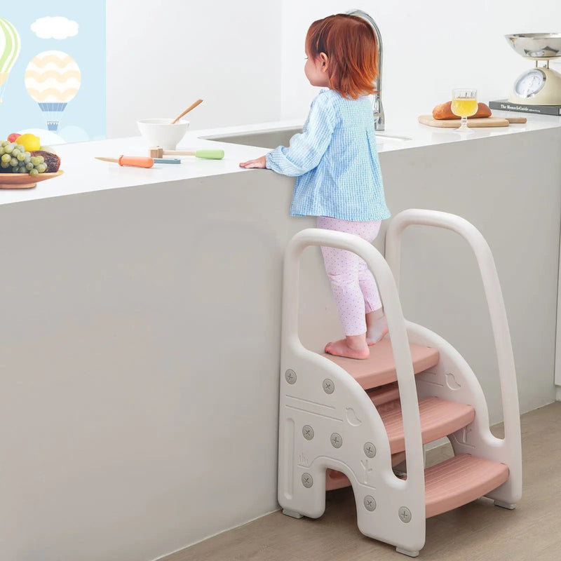 3-Step Stool with Safety Handles and Non-slip Pedals for Toddlers by DirectDeals