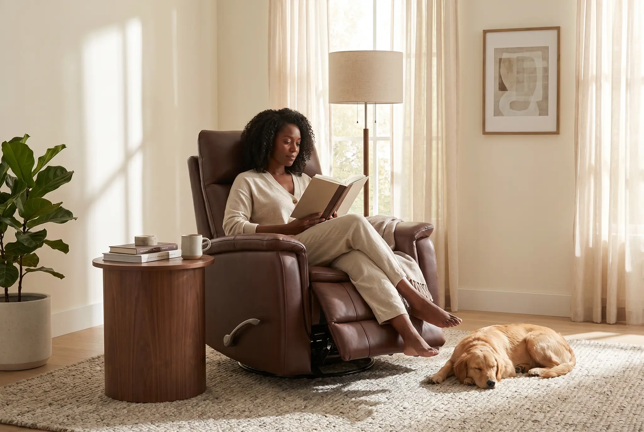 Pioneer Brown Manual Recliner by Ornate Furniture