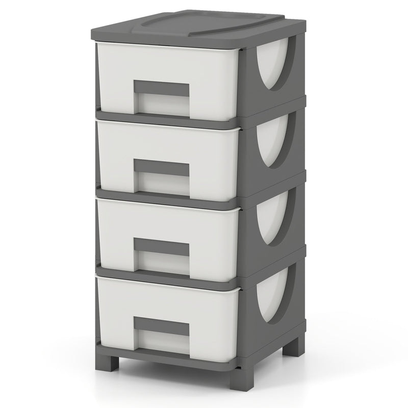 Plastic Storage Organizer with Compact Drawer Cabinet Side Table for Bedroom by DirectDeals
