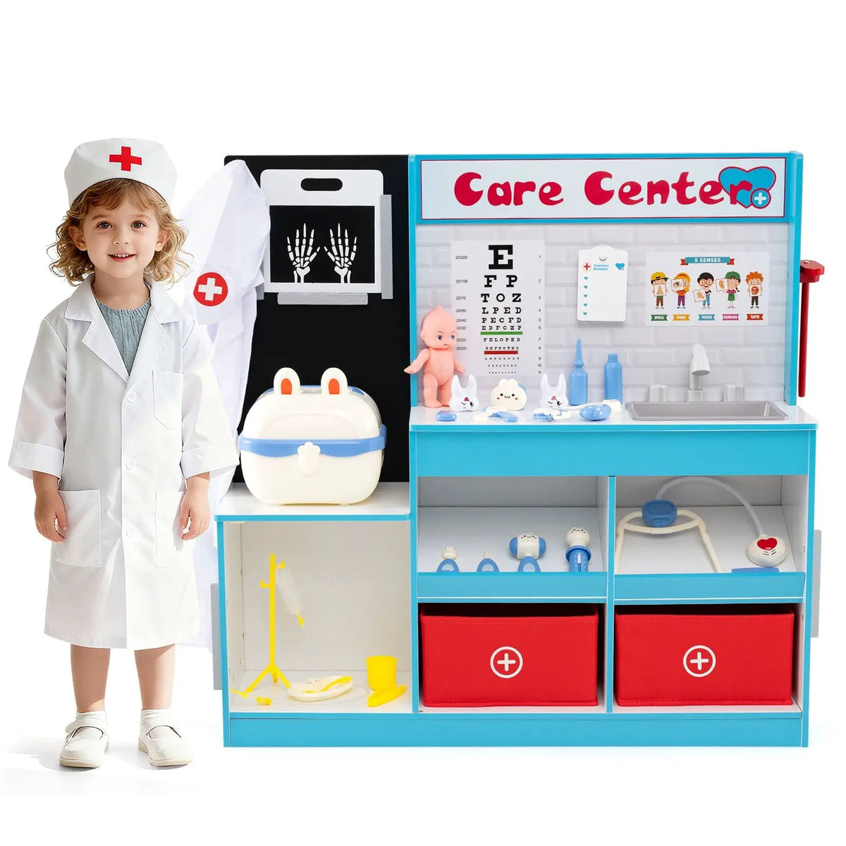 Play Doctor's Office Wood Medical Center Toy Set with Examine Region, photo 8 of 16