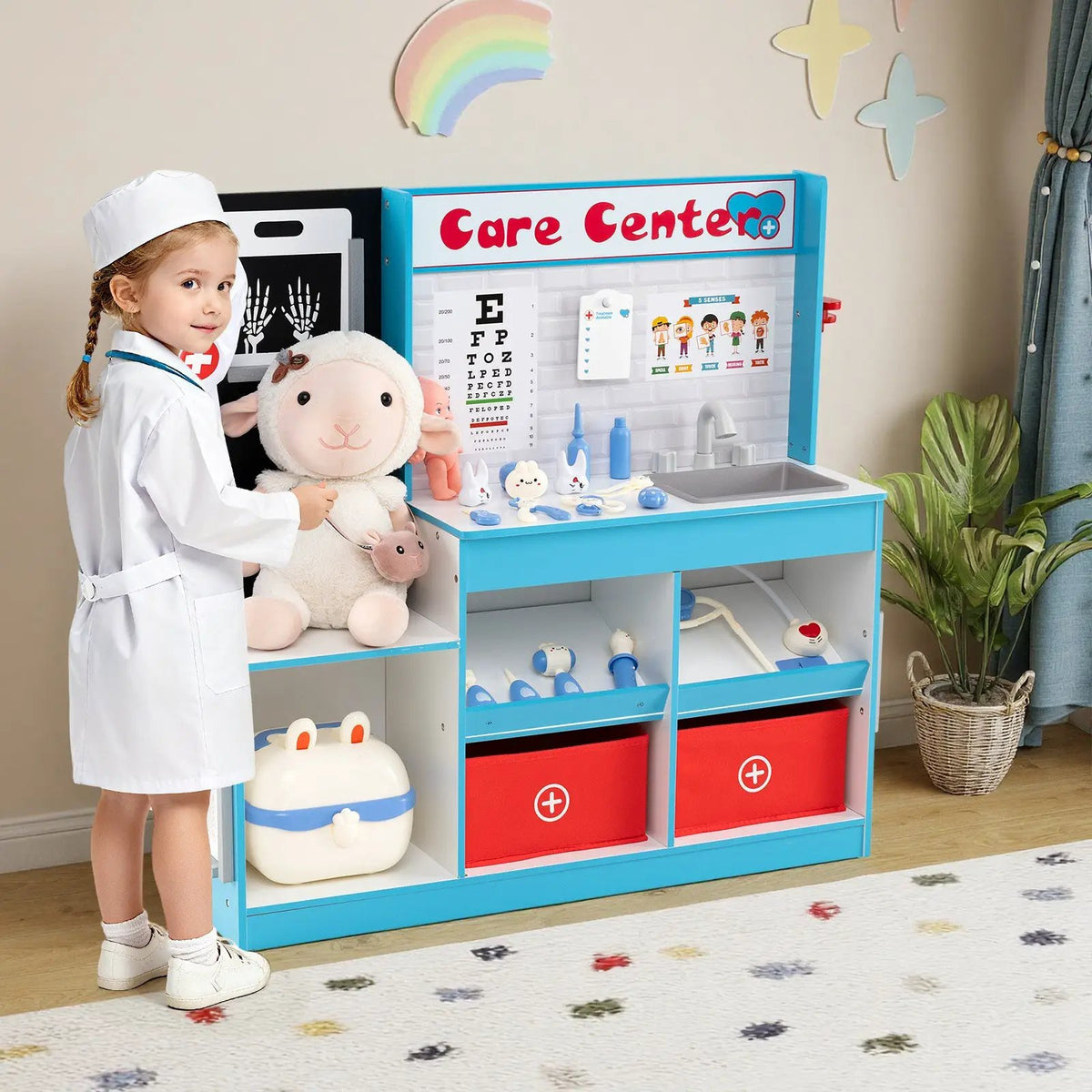 Play Doctor's Office Wood Medical Center Toy Set with Examine Region, photo 2 of 16