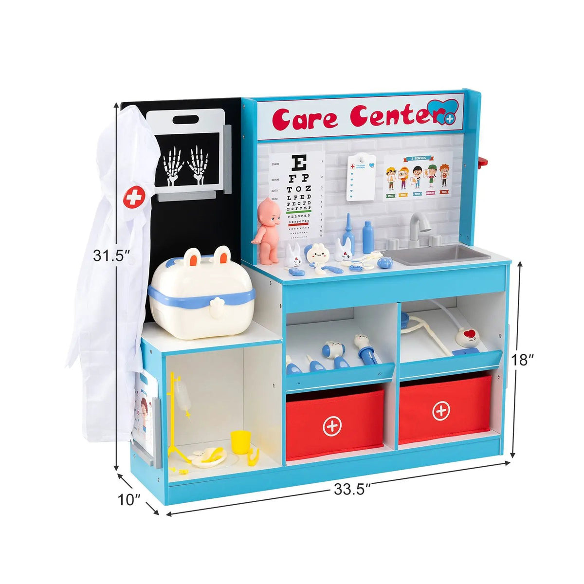 Play Doctor's Office Wood Medical Center Toy Set with Examine Region, photo 10 of 16
