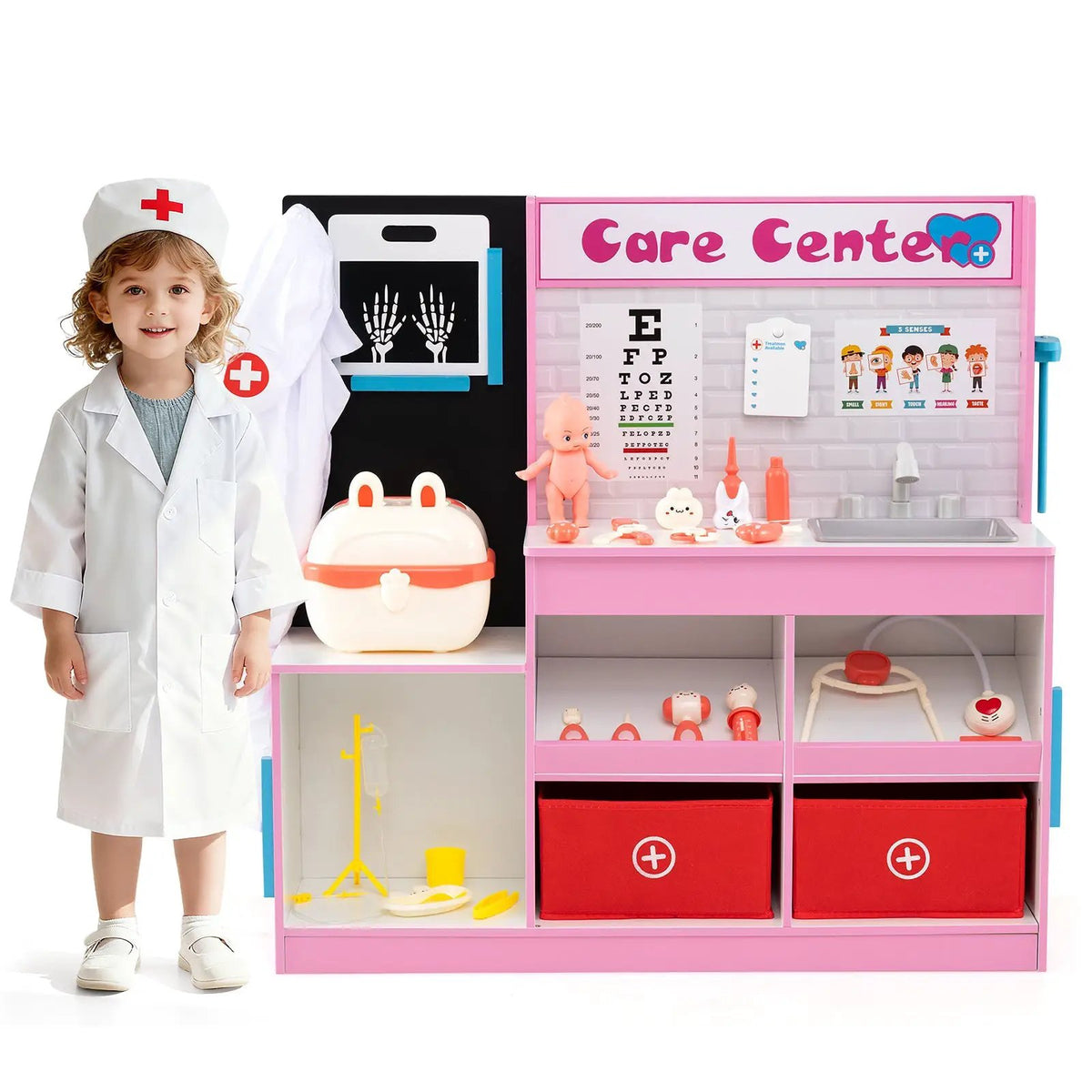 Play Doctor's Office Wood Medical Center Toy Set with Examine Region, photo 7 of 16