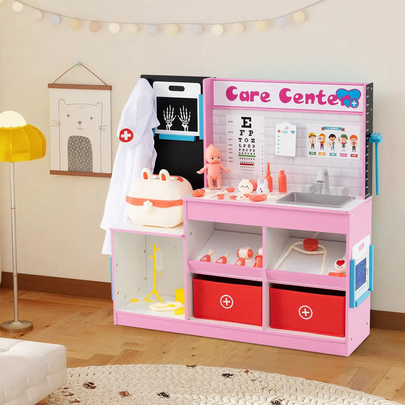 Play Doctor's Office Wood Medical Center Toy Set with Examine Region by DirectDeals