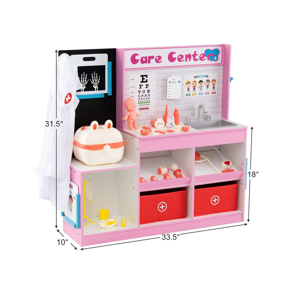Play Doctor's Office Wood Medical Center Toy Set with Examine Region, photo 9 of 16
