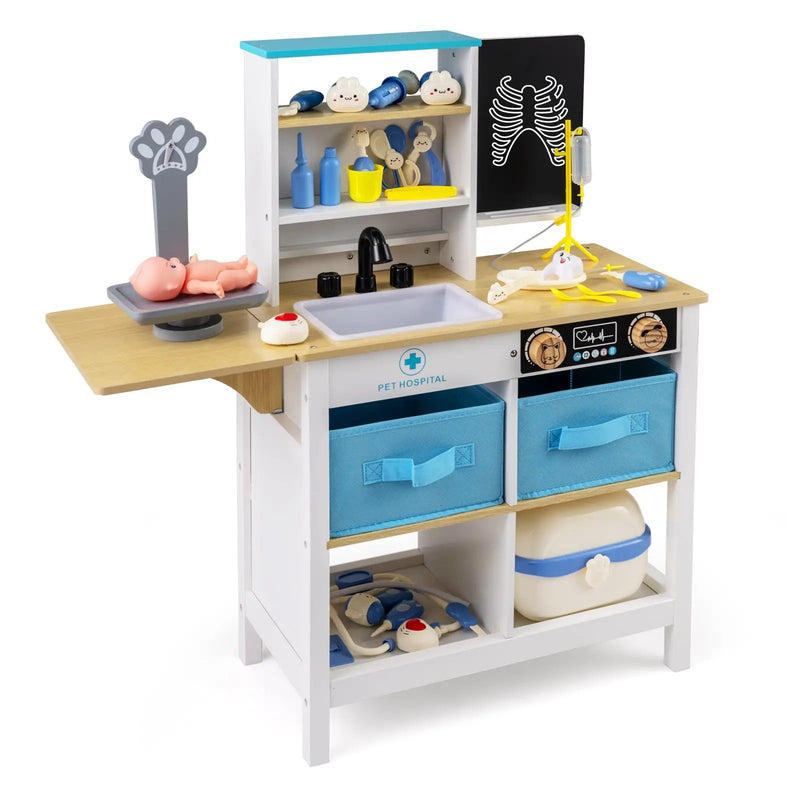Play Doctor's Office Wood Medical Center Toy Set with Blackboard by DirectDeals